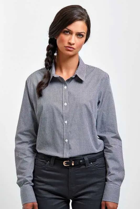 Camicia  donna in cotone a quadretti Premier Gingham PR320