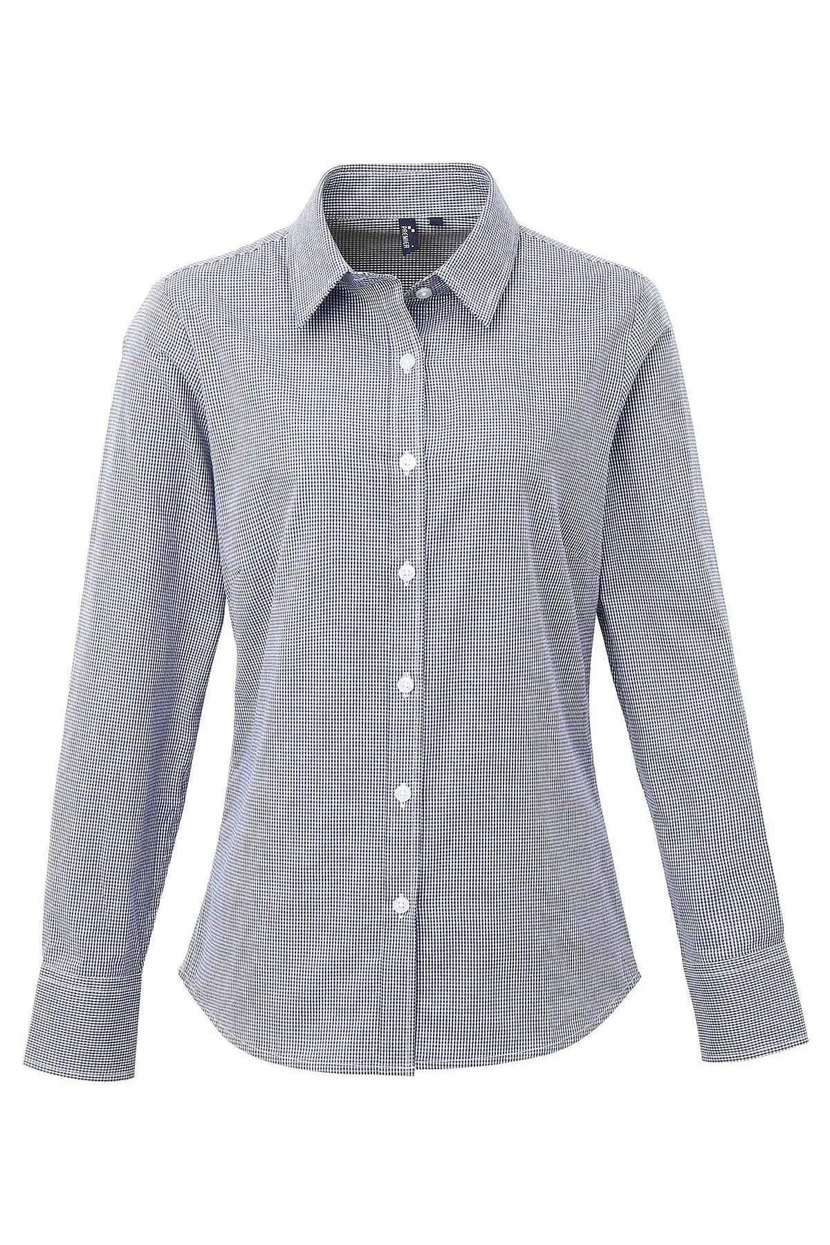 Camicia  donna in cotone a quadretti Premier Gingham PR320
