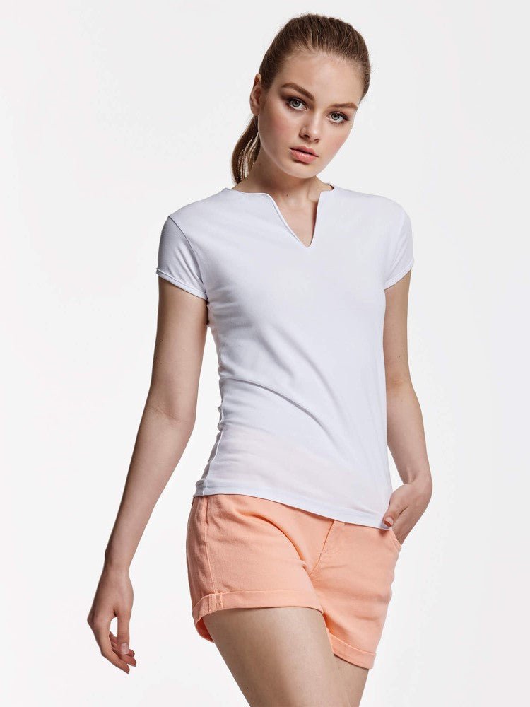 T-shirt donna cotone stretch scollo a lacrima Belice - Westrose SRL - Abbigliamento da Lavoro Personalizzato