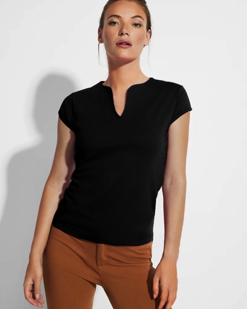 T-shirt donna cotone stretch scollo a lacrima Belice - Westrose SRL - Abbigliamento da Lavoro Personalizzato