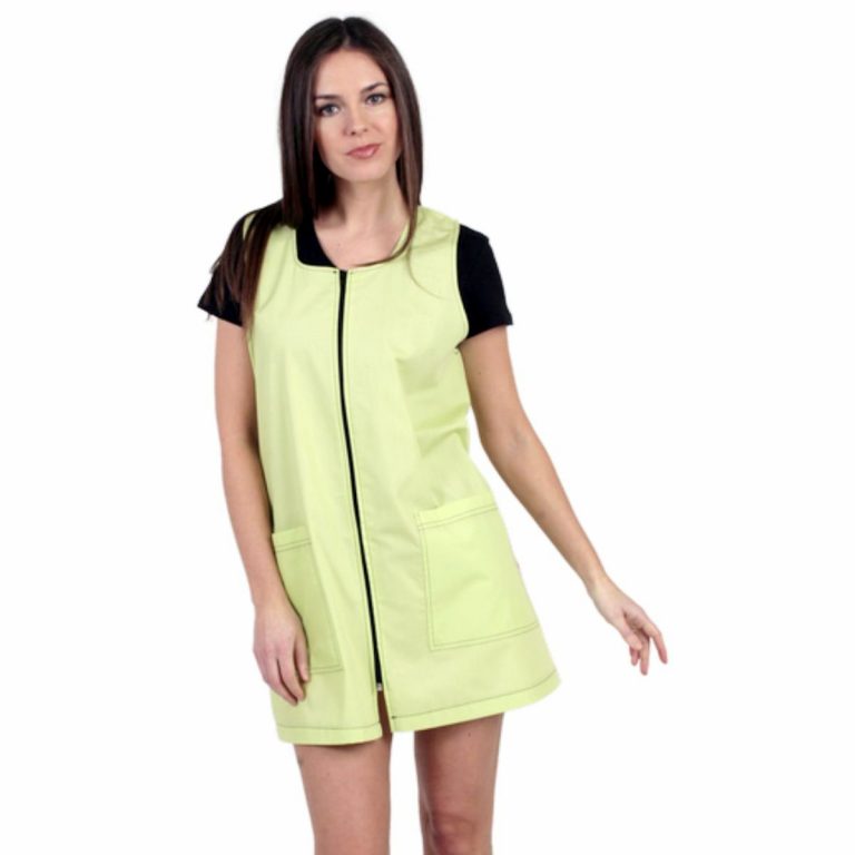 Petersabitidalavoro Camice da Lavoro Donna Verde Manica Lunga con Inserti  Maestra Imprese Pulizia Professionale Operaia Grembiule (Verde, S) :  : Moda