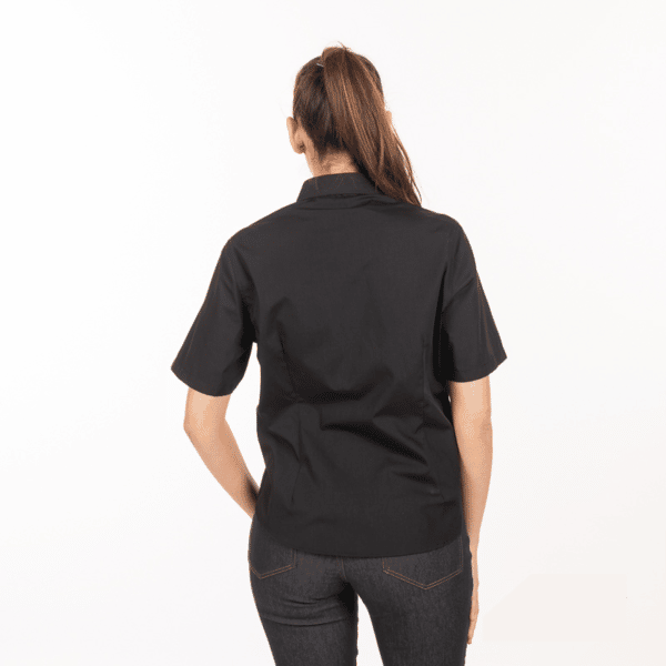 camicia-nera-donna-ristorante-maniche-corte-vendita-online