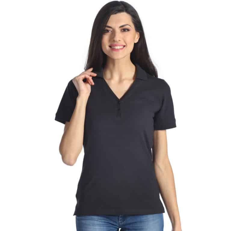 Sophia polo donna cotone elasticizzato scollo a V