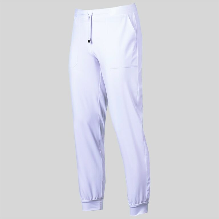 Jogger Easy bianco pantaloni sanitari microfibra