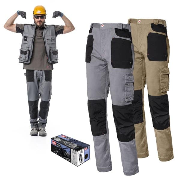 DINOZAVR Sigma Pantaloni da Lavoro multitasca e Pantaloncini da Lavoro 2 in 1 Grigio Uomo