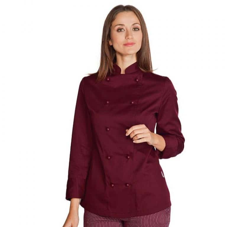 Giacca cuoca Isacco bordeaux 057503