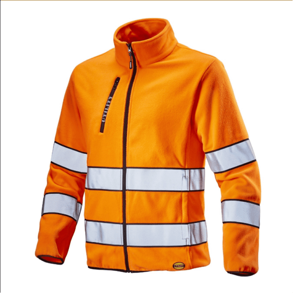 Felpa-pile-arancione-Diadora-Sweat-Pile-HV-alta-visibilità