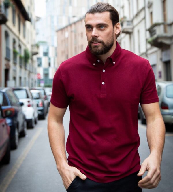 phuket-polo-bordeaux-botton-down-james-ross-collection