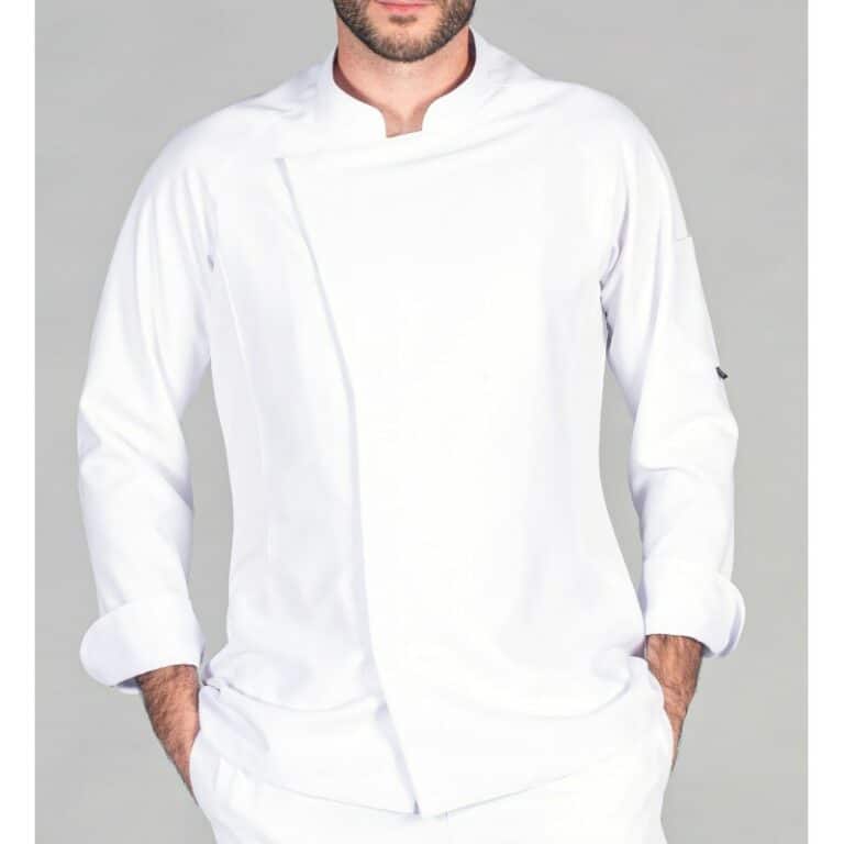 Giacca cuoco bianca in microfibra stretch Crespo