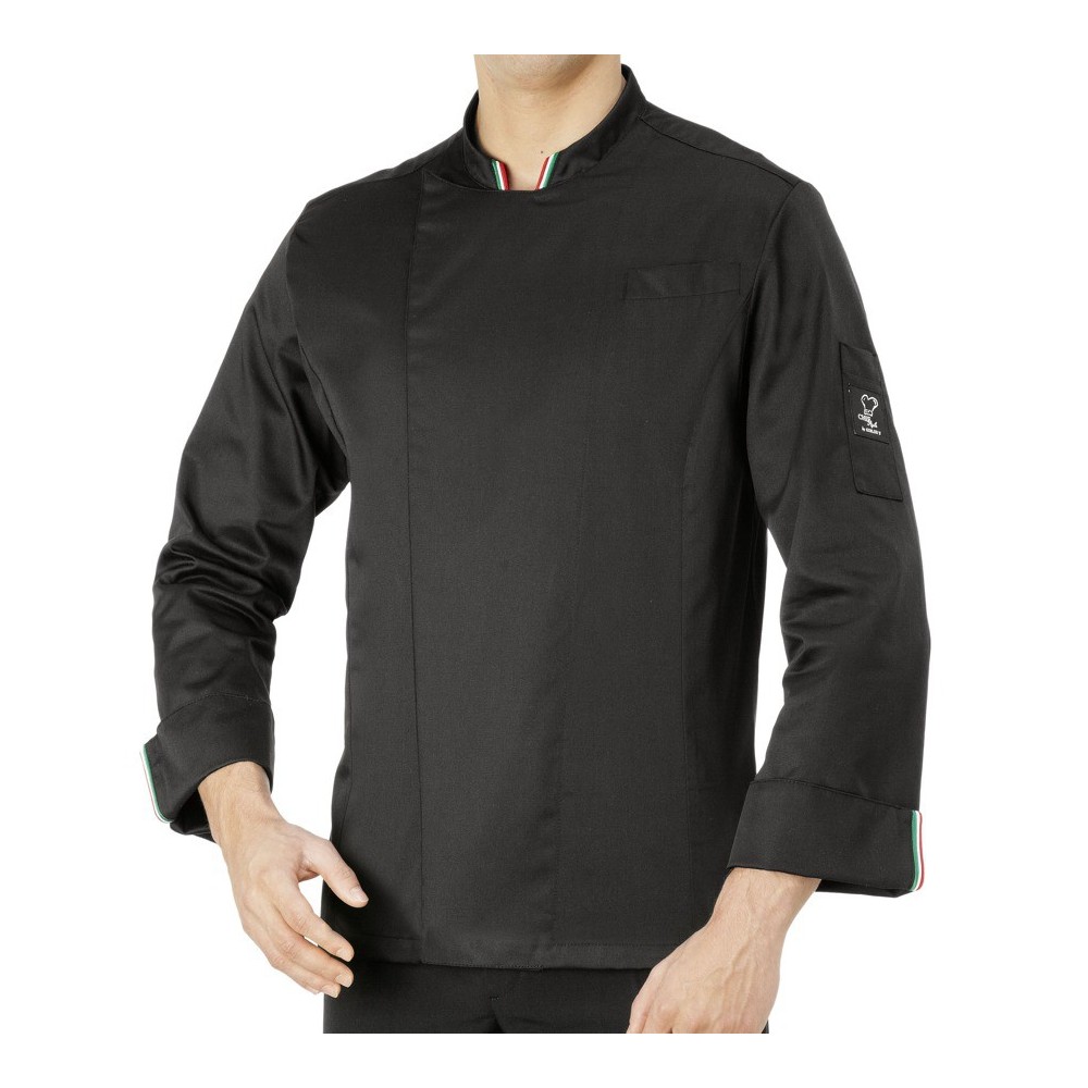 Gianluigi giacca cuoco nera tricolore