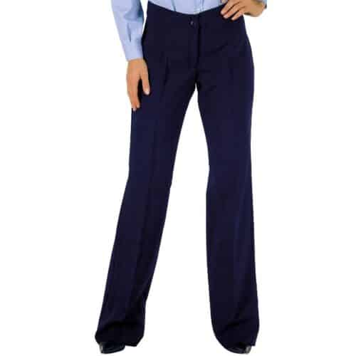 Pantaloni donna Trendy stretch lana blu Isacco