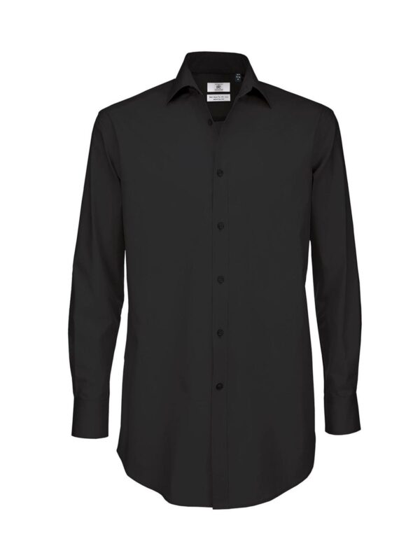 BCSMP21-black-tie-nero-camicia-uomo-elasticizzata-b&c-manica-lunga-min