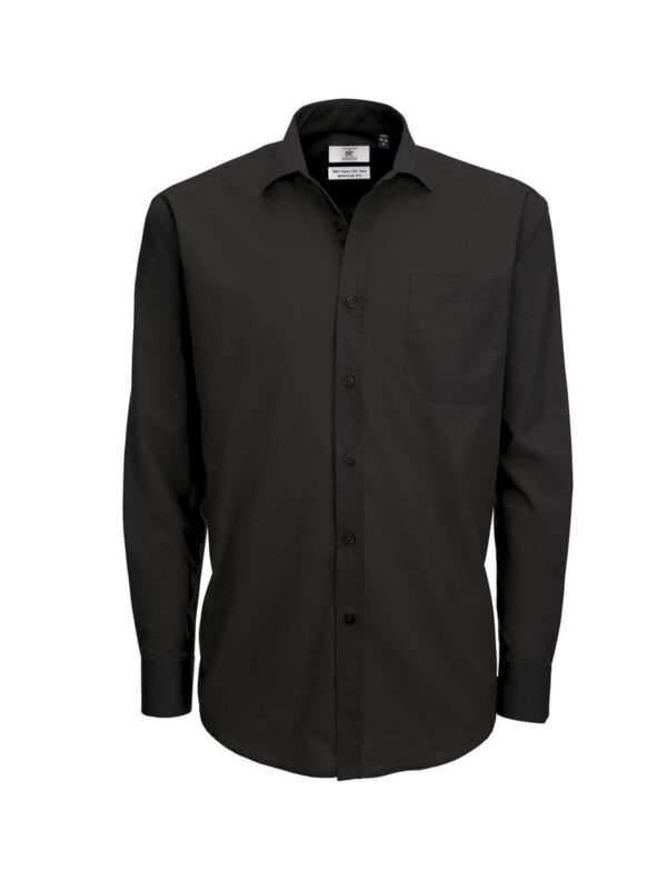 BCSMP61-smart-nero-camicia-uomo-b&c-manica-lunga-min