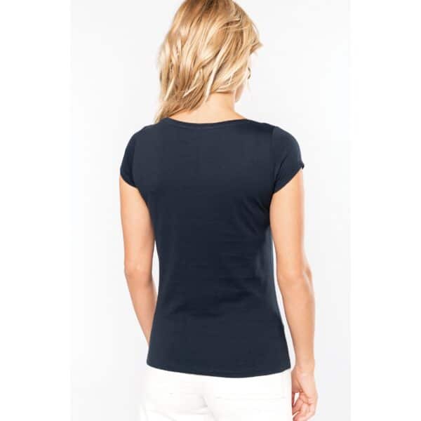 T-Shirt donna collo a barca lavaggio agli enzimi - immagine 2