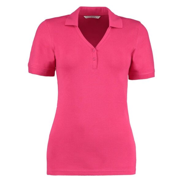 KK732-sofia-polo-donna-elasticizzata-scollo-a-v-fucsia-min