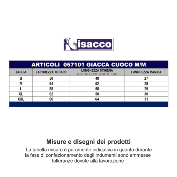 Giacca cuoco Isacco Extra Light 056900 - immagine 5