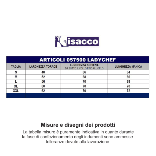Giacca cuoca Isacco tortora 057535 - immagine 4