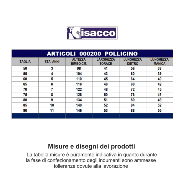 Grembiule scuola bambini Pollicino quadretto blu - immagine 2