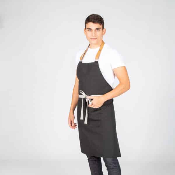 Grembiule da lavoro con pettorina Roma nero