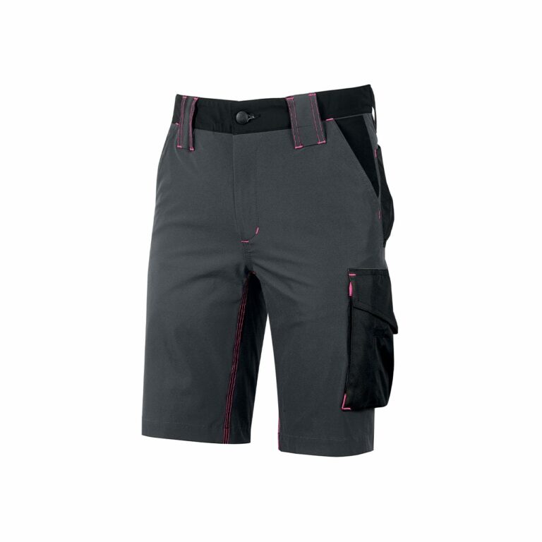 Pantaloni corti da lavoro U-Power Mercury Lady grigio fucsia