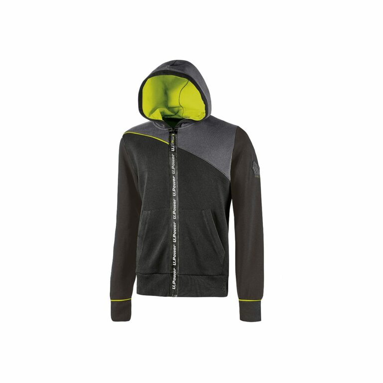 Felpa con cappuccio U-Power Jupiter nero giallo