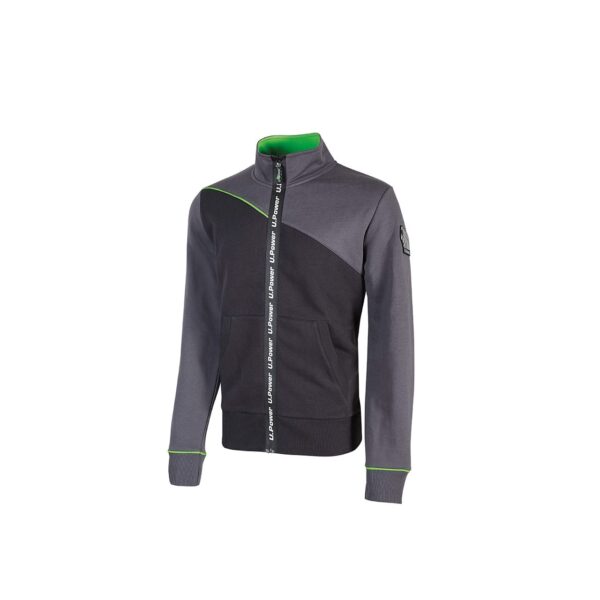 EY243AG-Felpa zip intera U-Power Uranus grigio verde