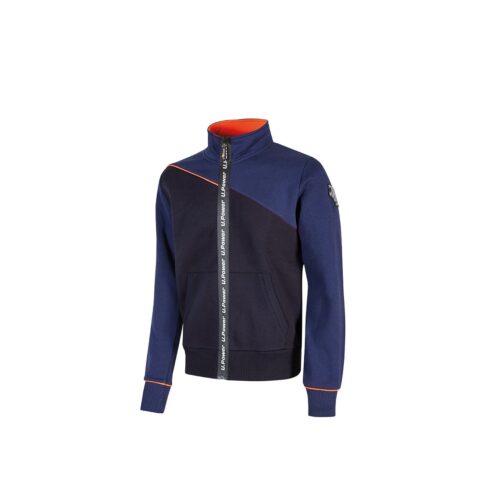 EY243DB-Felpa zip intera U-Power Uranus navy arancione