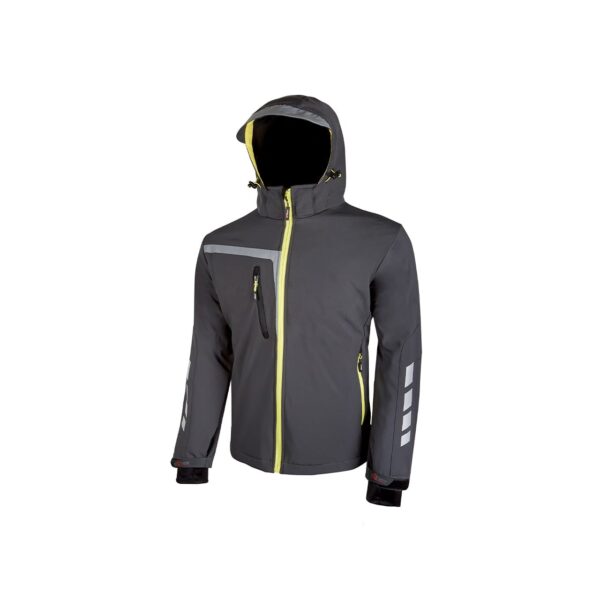 Giacca da lavoro U-Power Quick in softshell grigio giallo