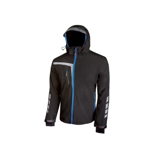 Giacca da lavoro U-Power Quick in softshell nero bluette