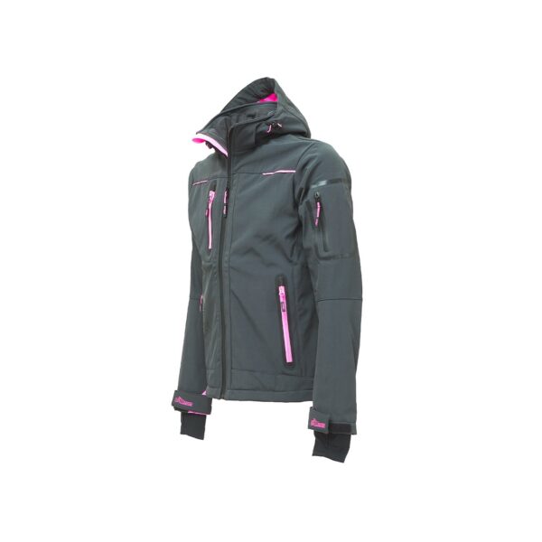 Giacca da lavoro U-Power Space in softshell grigio fucsia