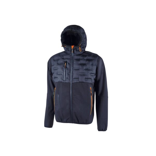 FU213DB-Giacca piumino da lavoro U-Power Spock in softshell navy arancione