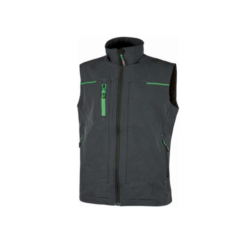 PE181RL-Gilet da lavoro U-Power Saturn in softshell grigio verde