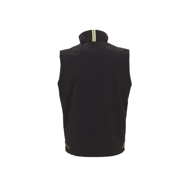 Gilet da lavoro U-Power Universe in softshell nero giallo