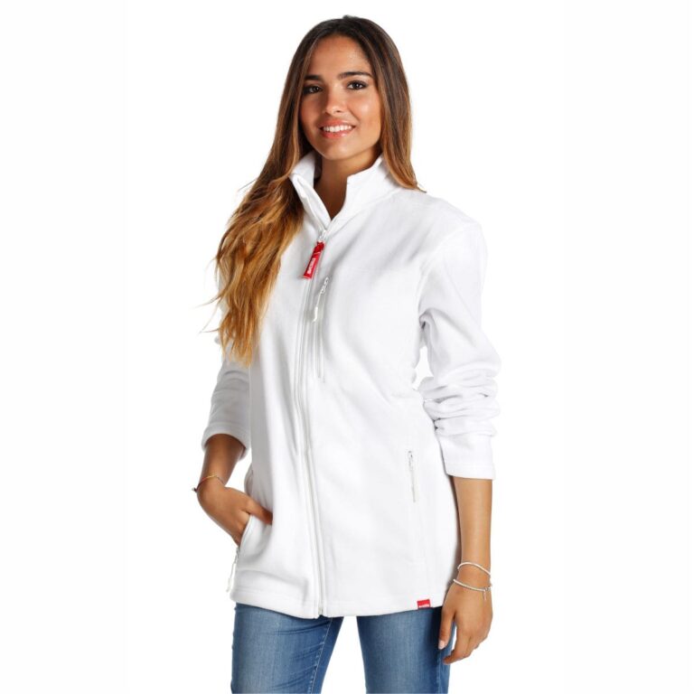 Pile bianco zip intera Polar unisex