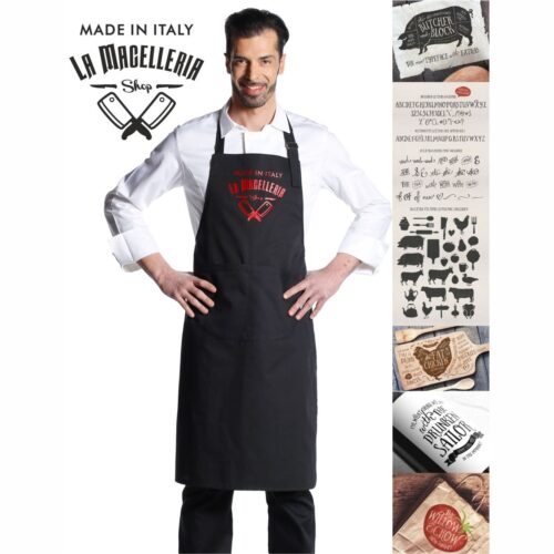 "La Macelleria" grembiule con pettorina