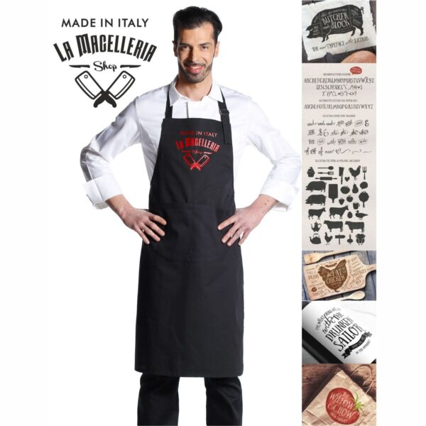 "La Macelleria" grembiule con pettorina