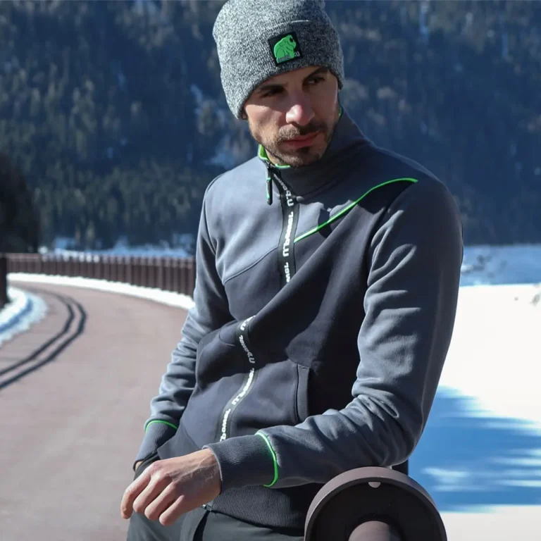 Felpa zip intera U-Power Uranus grigio verde