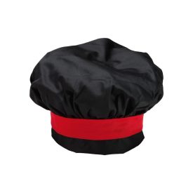 Cappello-cuoco-nero-rosso
