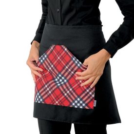 Orleans nero/tartan rosso grembiule Isacco